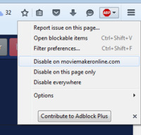 Désactiver Adblock Plus pour moviemakeronline.com dans Firefox