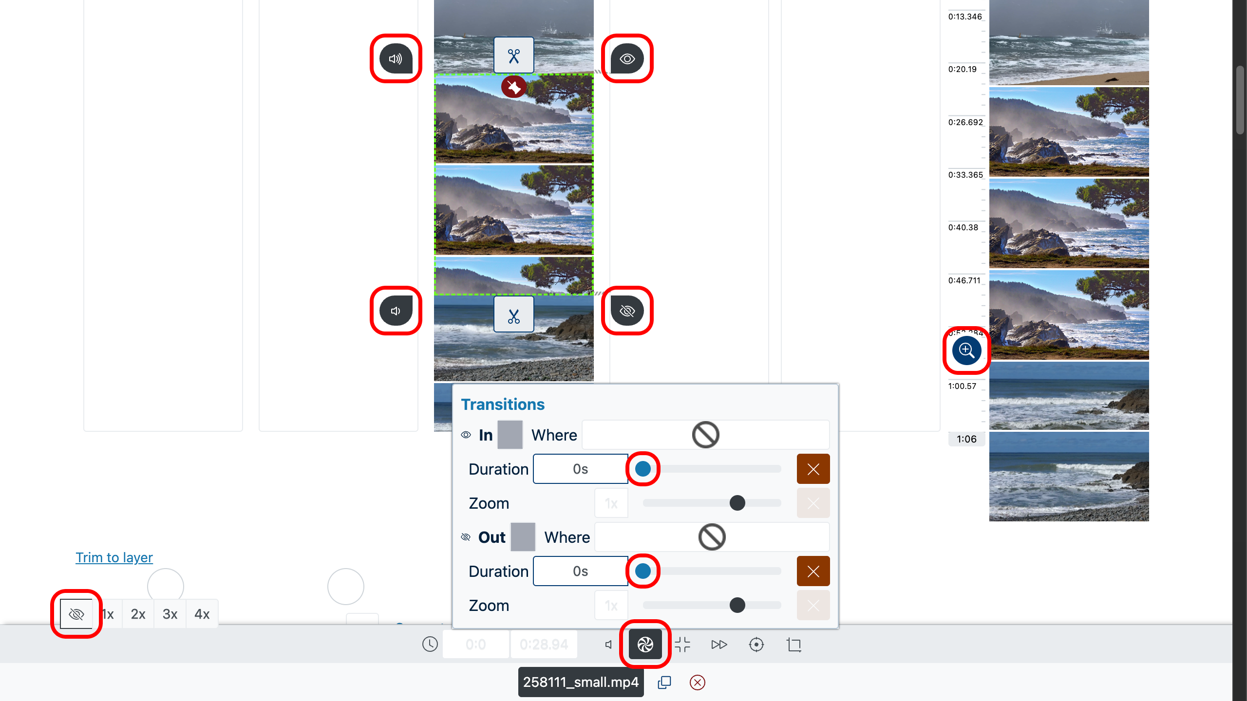 Assembler des vidéos sans transitions – désactiver les transitions