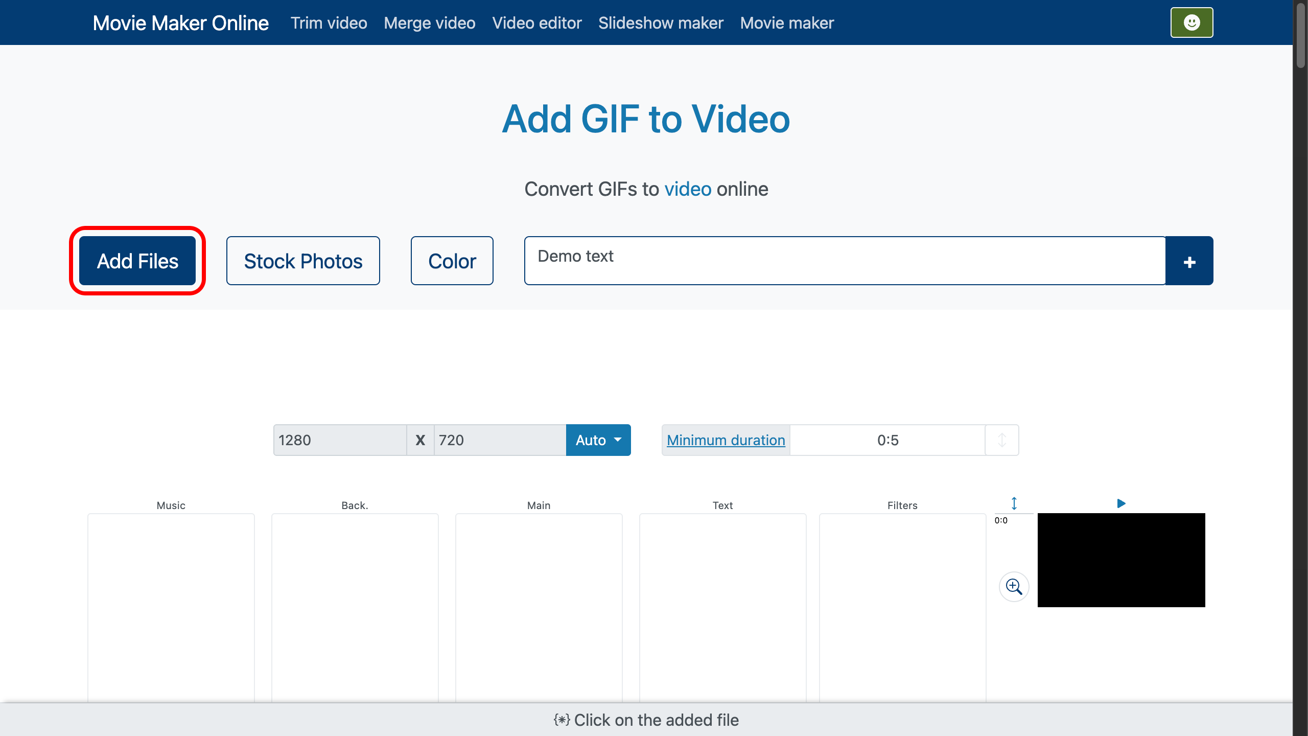 Convertir un gif en vidéo - Importer votre gif dans l’éditeur vidéo