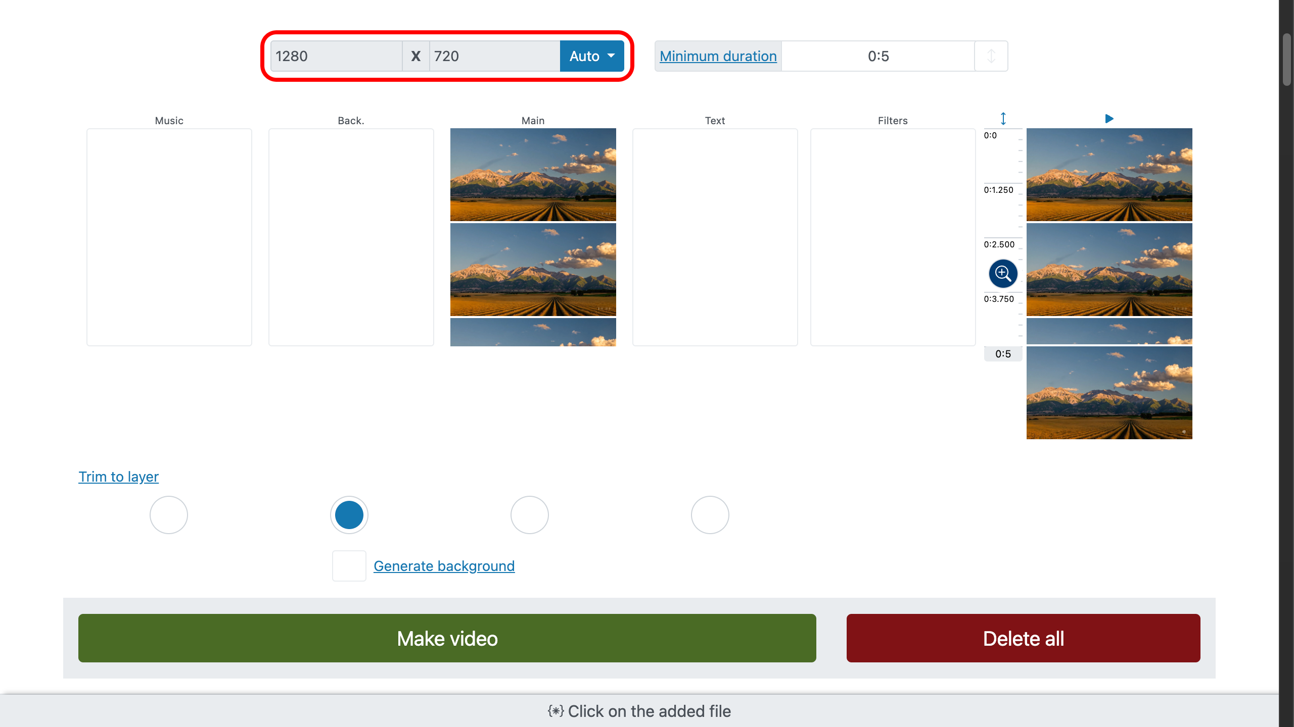 Video cropper: format control